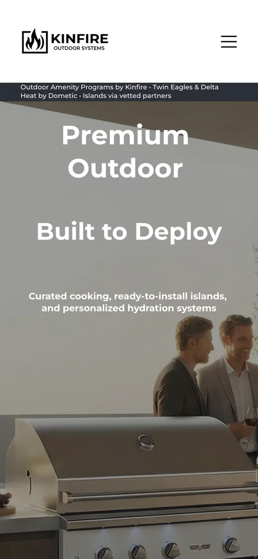 Portada de kinfireoutdoor.com en un móvil